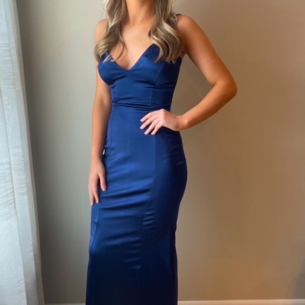 Long royal blue prom dress